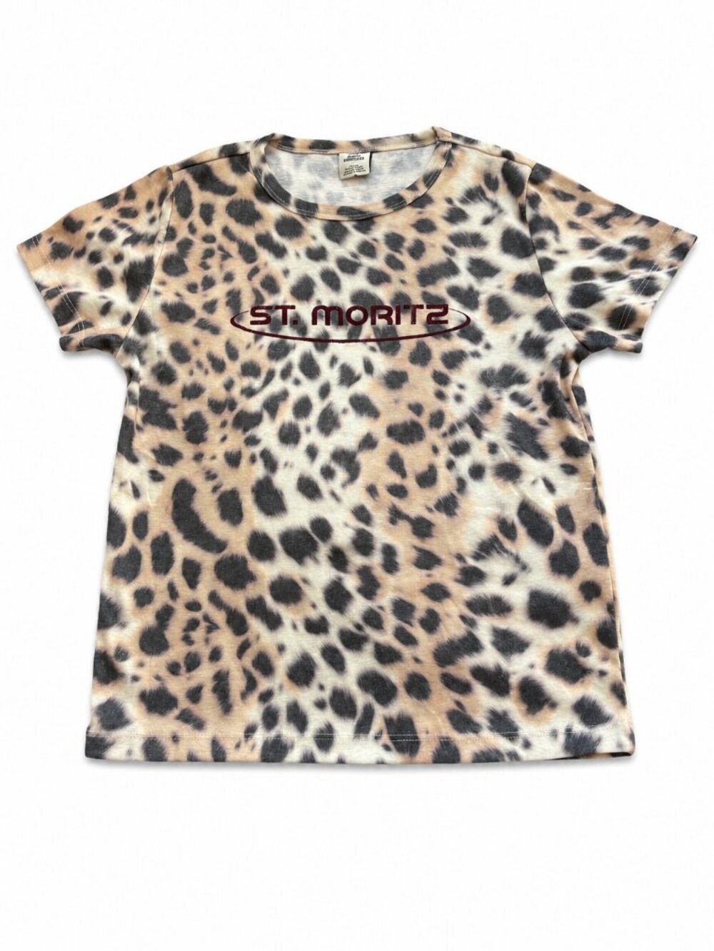 Urban Outfitters St. Moritz snow leopard graphic baby tee size L